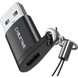 CABLETIME αντάπτορας USB-C σε USB CT-AMCF, 2.1A, 5Gbps, μαύρος