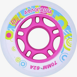 ΑΘΛΟΠΑΙΔΙΑ Men Ροδάκια για πατίνι 1084 70/82A 4τμχ - WHITE/PINK - 002.1084/WHL/F/70