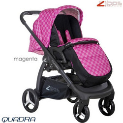 Zibos Comodo Καρότσι Μωρού 3 σε 1 Britain Fuchsia