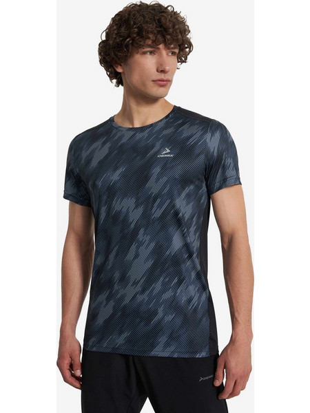DEMIX Κοντομάνικη Μπλούζα M D Running Urban AOP SS T-Shirt BLACK άνδρες