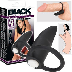 Velvets Cock Ring with Vibration Ελαστικό Δαχτυλίδι Πέους Σιλικόνης με Δόνηση Μαύρο