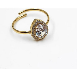 Diamond drop gold ring