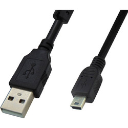 ΚΑΛΩΔΙΟ USB 2.0 A/M MINI B/M 2m 5PIN ΜΕ ΦΕΡΡΙΤΗ HIGH SPEED ΜΑΥΡΟ BAG PLY (ΣΕΤ ΜΕ 5)