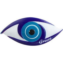 Μαγνητάκι Διακοσμητικό Μάτι Μπλε Λευκό Greece 9x4cm