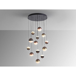 Orbes 276092 LAMP 13L Μαύρο με Χαλκό και Μπρούντζο Ρυθμιζόμενη Dimmable 108W LED Με τηλεχειριστήριο Bronze Χάλκινο