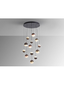 Orbes 276092 LAMP 13L Μαύρο με Χαλκό και Μπρούντζο Ρυθμιζόμενη Dimmable 108W LED Με τηλεχειριστήριο Bronze Χάλκινο