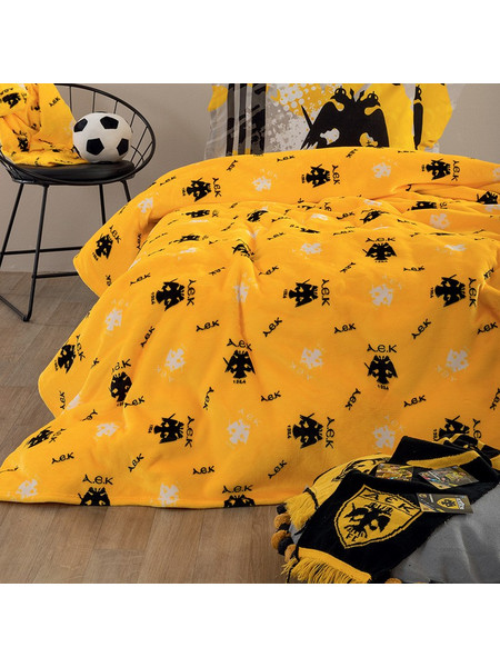Κουβέρτα Fleece Μονή 160X220 Palamaiki Aek Bl (160x220)