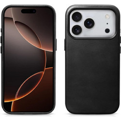 iCarer Leather Back Cover με MagSafe Black (iPhone 17 Pro Max)