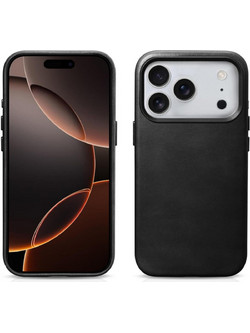 iCarer Leather Back Cover με MagSafe Black (iPhone 17 Pro Max)