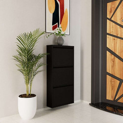 Hanah Home Παπουτσοθήκη Μεταλλική 3 Piece Μαύρη M50xΠ15xΥ103cm 159Orn1103