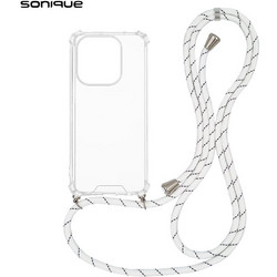 Sonique Armor Clear Θήκη Σιλικόνης με Κορδόνι Oppo A40 White