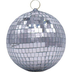 Disco χριστουγεννιάτικη μπάλα σε ασημί απόχρωση σετ δύο τεμαχίων 15 εκ