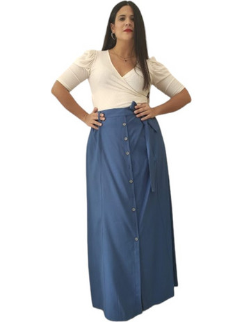 Plus Size Φούστα Maxi - Μπλε