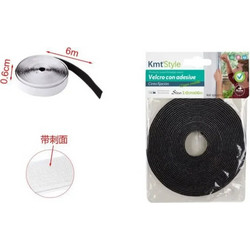 Αυτοκόλλητη Ταινία Velcro (χριτς-χρατς) Μαύρη 6mm*6m KMT Tools 8435545711968