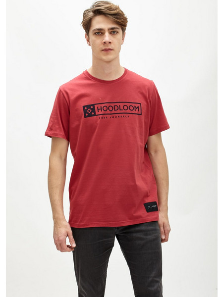 Hoodloom T-shirt με Τύπωμα Free Yourself - Κόκκινο