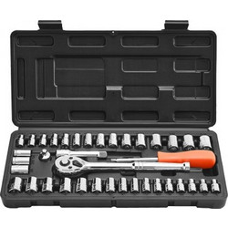 VEVOR Σετ Καρυδάκια 39 τμχ, 9.5 & 6.4 mm Οδηγοί Ροπόκλειδο & Καρυδάκια με Αξεσουάρ TTJLBSZJTTJLESFRV001V0