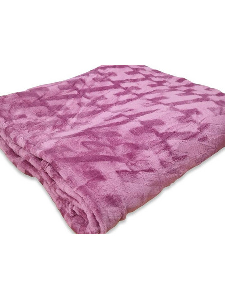 Κουβέρτα Μονή Fleece Ανάγλυφη Soft Γαρύφαλλο 160x220