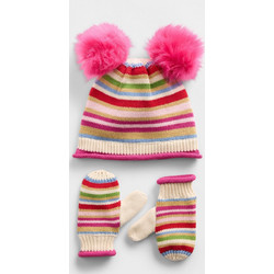 Βρεφικό & Νηπιακό Pom Σκουφάκι & Γαντάκια Σετ Happy stripe