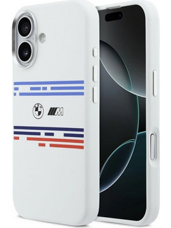 BMW M Silicon Horizontal Line Magsafe Case For Iphone 17 White - (BMHMP17S25SHOTSH)
