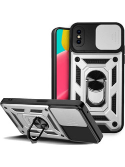 Bodycell Armor Slide Θήκη με Ring Silver (iPhone X / XS)