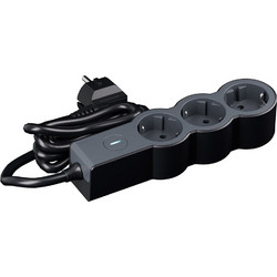 Πολύπριζο Legrand 3 Θέσεων με Διακόπτη 1.5m Black 694419