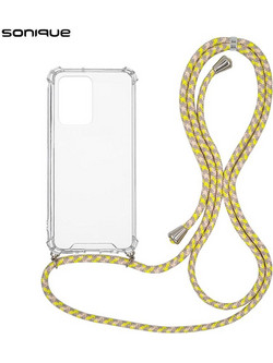 Sonique Armor Clear Back Cover με Κορδόνι Rainbow Yellow (Xiaomi Redmi Note 12 5G / Poco X5 5G)