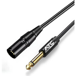 Καλώδιο Ήχου 6.35mm TS Σε XLR 3-Pin Αρσενικό OFC Επίχρυσο 2m Μαύρο