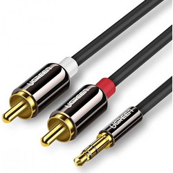 Καλώδιο ήχου 3,5 χιλ. σε 2 x RCA UGREEN AV116, 1 μ. Μαύρο