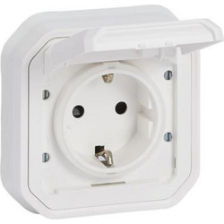 Πρίζα σούκο 16Α LEGRAND σειρά Plexo ασφαλείας IP44 πλήρης χωνευτή με νύχια σε λευκό χρώμα - 06-01-069868L