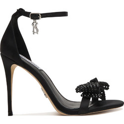 Steve Madden Γυναικεία Πέδιλα Μαύρα με Λεπτό Ψηλό Τακούνι και Στρας 11005241-486