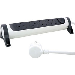 Legrand SurgeArrest 4 Outlets 1.5m Cable White/Grey Rotating