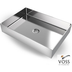 Voss Aldo Επικαθήμενος Νιπτήρας Μπάνιου Inox 55x38cm Ασημί 519-V1255-111