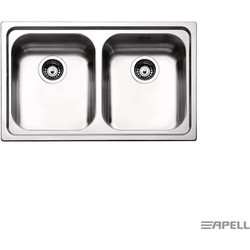 Apell Anniversario 8380 Ένθετος Νεροχύτης Σατινέ Inox 79x50cm