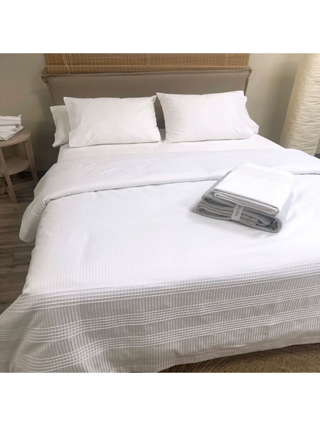Παπλωματοθήκη Orama (Σετ 3τμχ) White Kentia Υπέρδιπλo 220x240cm 100% Βαμβακοσατέν
