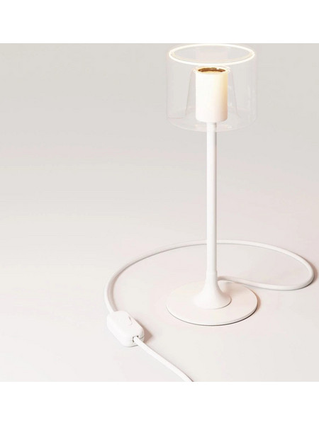 Creative Cables Επιτραπέζια λάμπα MAG-Y με στρογγυλή μεταλλική βάση και διαφανή λαμπτήρα Ghost - Ματ λευκό - Creative Cables - AB21MAG4011VBOE20EUBRM01-L1