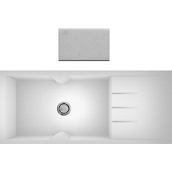 Crown Quadra Q-16 Ένθετος Νεροχύτης Γρανίτη Bianco Ice 116x50cm