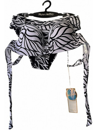 γυναικειο μπικινι σετ μαγιο 67670 nuvoletta swimswear ασπρομαυρο