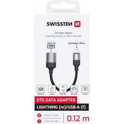 Αντάπτορας Lightning male σε USB-A female Swissten - 0.12m - Μαύρο 73501217