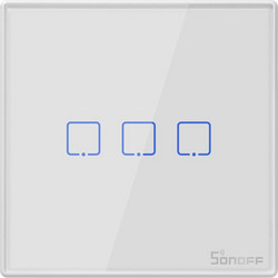 SONOFF smart διακόπτης T2EU3C-RF 433MHz, αφής, τριπλός, λευκός