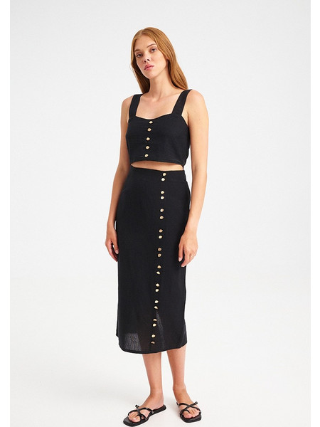 Midi Φούστα με Διακοσμητικά Κουμπιά BERNADA SKIRT