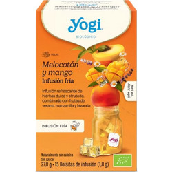 Yogi Cold Brew ΒΙΟ Peach Mango Δροσιστικό Βιολογικό Ρόφημα Βοτάνων με Ροδάκινο & Μάνγκο για Χαλάρωση 27g (15 Φακελάκια x 1.8g)
