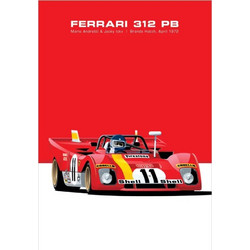 Ferrari 312 Retro Racing Canvas Poster 30x40cm - Vintage Wall Art