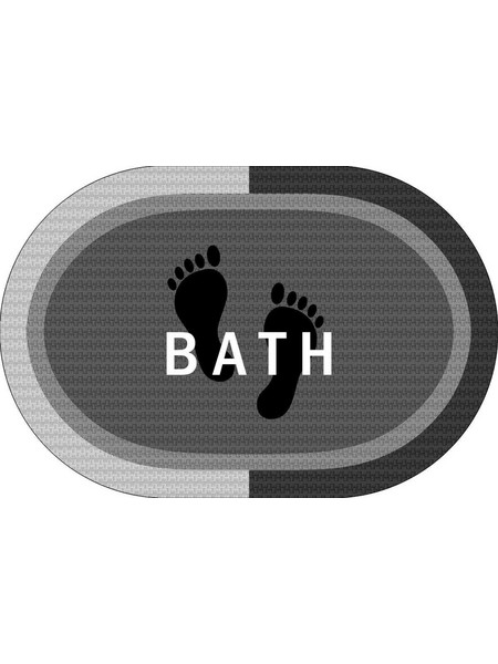 Πατάκι Μπάνιου Oval Αντιολισθητικό Bath 50X70 Grey 100% Polyester Dimcol