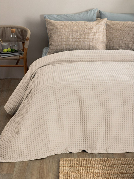 Κουβέρτα Πικέ Υπέρδιπλη Palamaiki Marcie Ecru 250x240