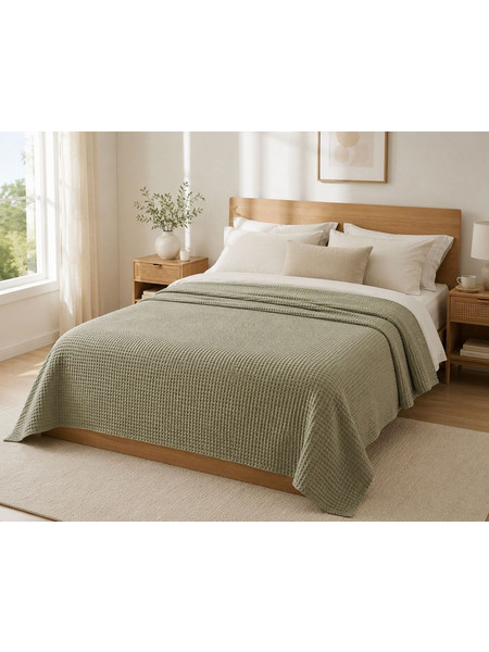 Κουβέρτα Πικέ Μονή Reactive Sanforized Grey Cotton Blanc de Blanc (160x240) 1Τεμ