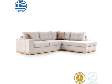 Pakoworld Boston Γωνιακός Καναπές Αριστερή Γωνία Μπεζ 280x225x90cm 168-000019