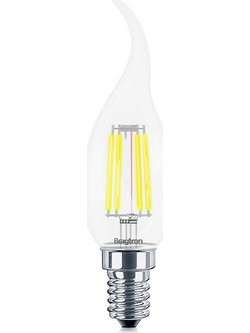 Λάμπα led κερί με μύτη filament διάφανο 6W E14 3000K Braytron BA35-00610BR