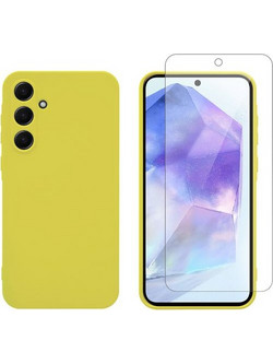 Redshield Samsung Galaxy A35 TPU Yellow & Tempered Glass Θήκη Κινητού & Προστατευτικό Οθόνης