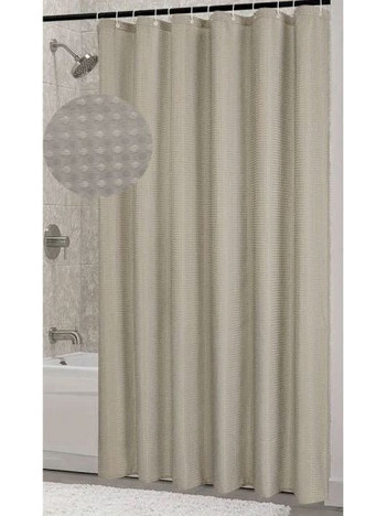 Κουρτίνα Μπάνιου Polyester Beige Ανάγλυφη 180x200cm
