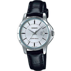 Casio Γυναικείο Ρολόι με Μαύρο Δερμάτινο Λουράκι LTP-V004L-7A
